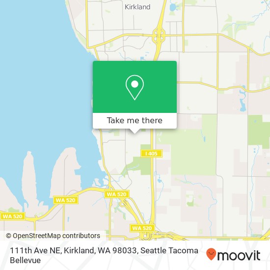 Mapa de 111th Ave NE, Kirkland, WA 98033