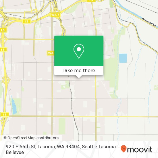 Mapa de 920 E 55th St, Tacoma, WA 98404