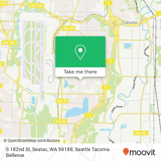 Mapa de S 182nd St, Seatac, WA 98188