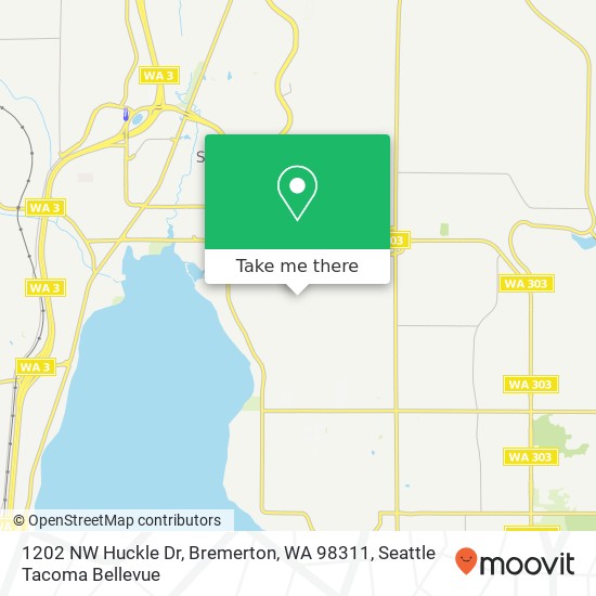 Mapa de 1202 NW Huckle Dr, Bremerton, WA 98311