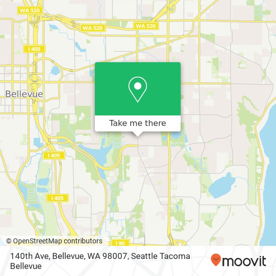 140th Ave, Bellevue, WA 98007 map