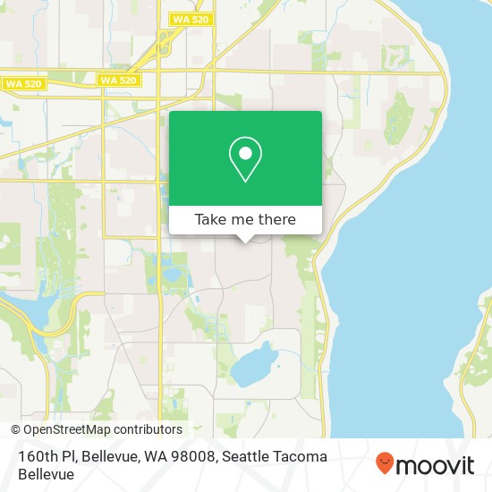 Mapa de 160th Pl, Bellevue, WA 98008