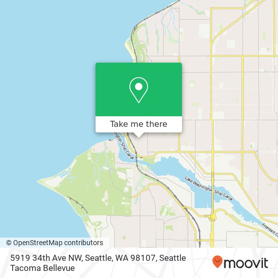 Mapa de 5919 34th Ave NW, Seattle, WA 98107