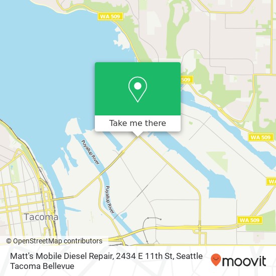 Mapa de Matt's Mobile Diesel Repair, 2434 E 11th St