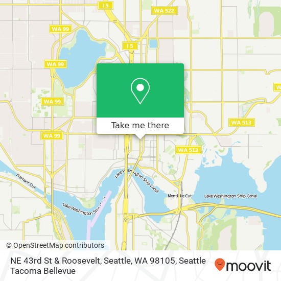 Mapa de NE 43rd St & Roosevelt, Seattle, WA 98105
