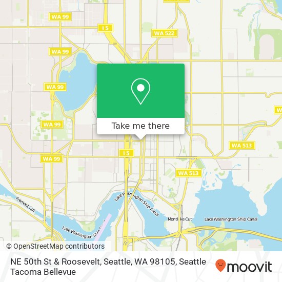 Mapa de NE 50th St & Roosevelt, Seattle, WA 98105