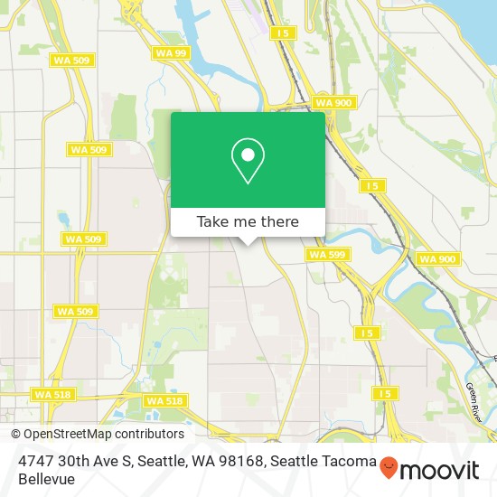 Mapa de 4747 30th Ave S, Seattle, WA 98168