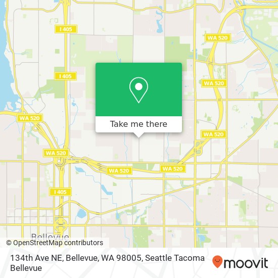 134th Ave NE, Bellevue, WA 98005 map