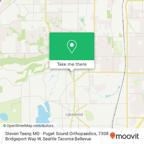 Mapa de Steven Teeny, MD - Puget Sound Orthopaedics, 7308 Bridgeport Way W