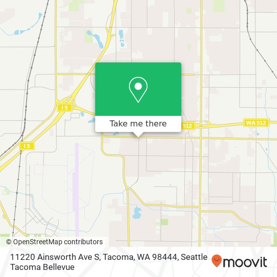 Mapa de 11220 Ainsworth Ave S, Tacoma, WA 98444