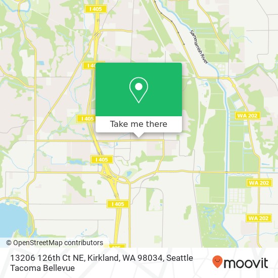 Mapa de 13206 126th Ct NE, Kirkland, WA 98034