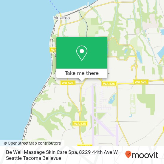 Mapa de Be Well Massage Skin Care Spa, 8229 44th Ave W