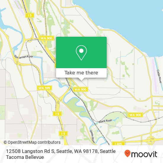 Mapa de 12508 Langston Rd S, Seattle, WA 98178