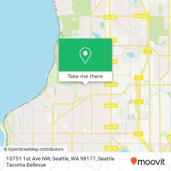 Mapa de 10751 1st Ave NW, Seattle, WA 98177