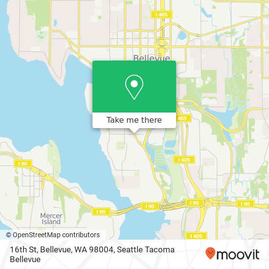 Mapa de 16th St, Bellevue, WA 98004