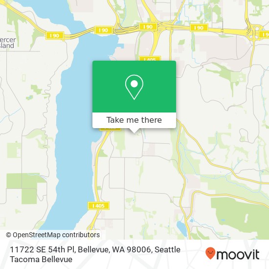 Mapa de 11722 SE 54th Pl, Bellevue, WA 98006