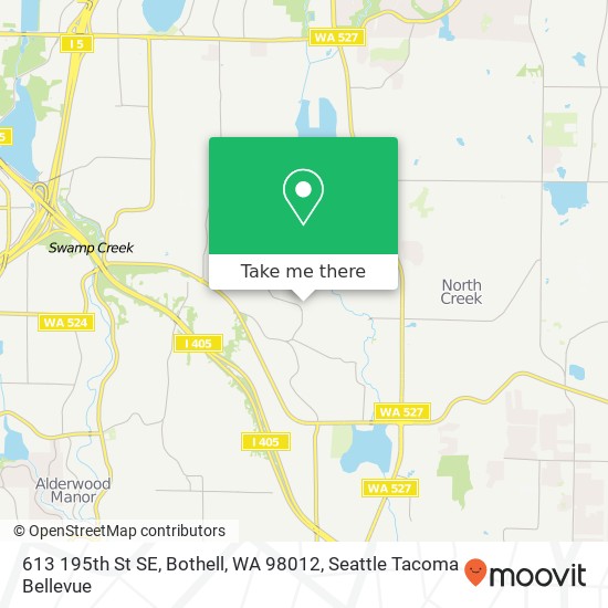 Mapa de 613 195th St SE, Bothell, WA 98012