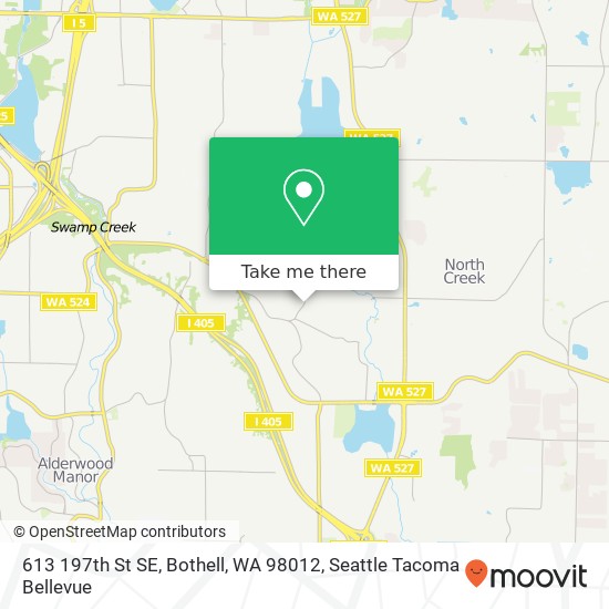 Mapa de 613 197th St SE, Bothell, WA 98012