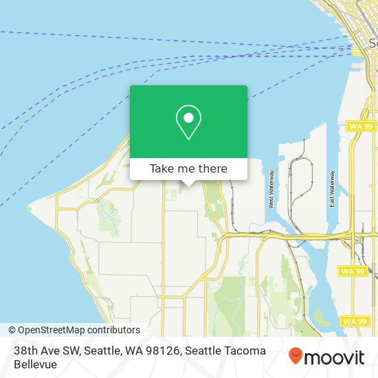 Mapa de 38th Ave SW, Seattle, WA 98126