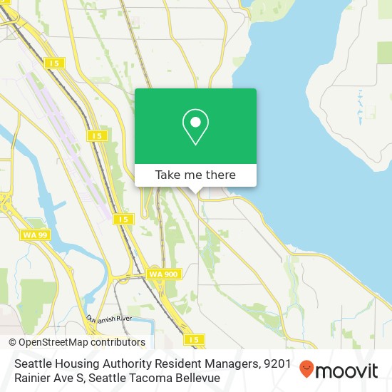 Mapa de Seattle Housing Authority Resident Managers, 9201 Rainier Ave S