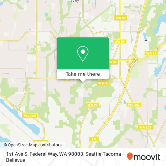 Mapa de 1st Ave S, Federal Way, WA 98003