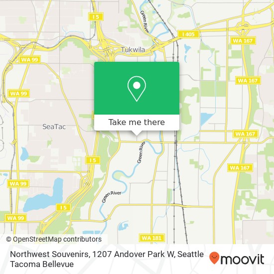 Mapa de Northwest Souvenirs, 1207 Andover Park W