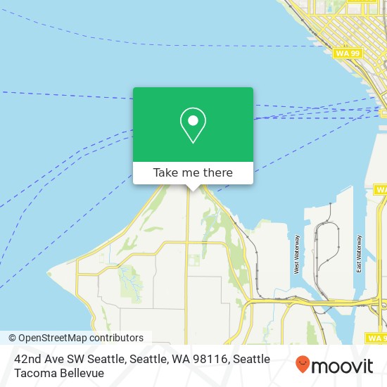 Mapa de 42nd Ave SW Seattle, Seattle, WA 98116