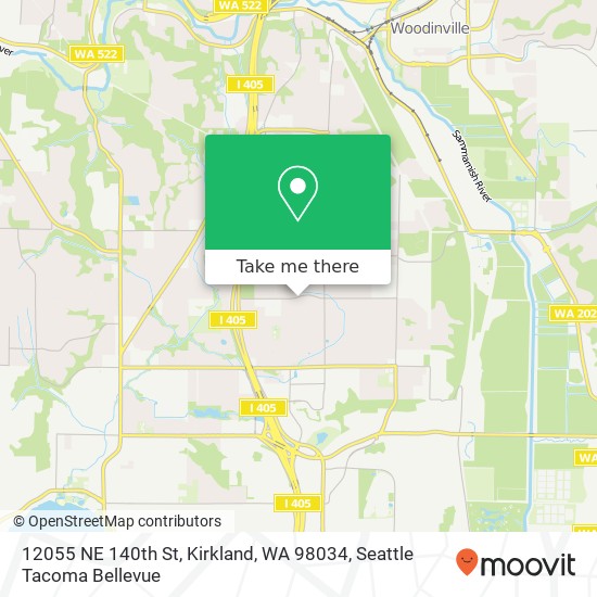 Mapa de 12055 NE 140th St, Kirkland, WA 98034