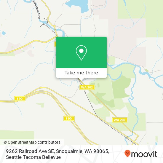 Mapa de 9262 Railroad Ave SE, Snoqualmie, WA 98065