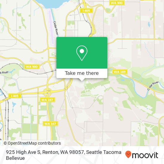 Mapa de 925 High Ave S, Renton, WA 98057