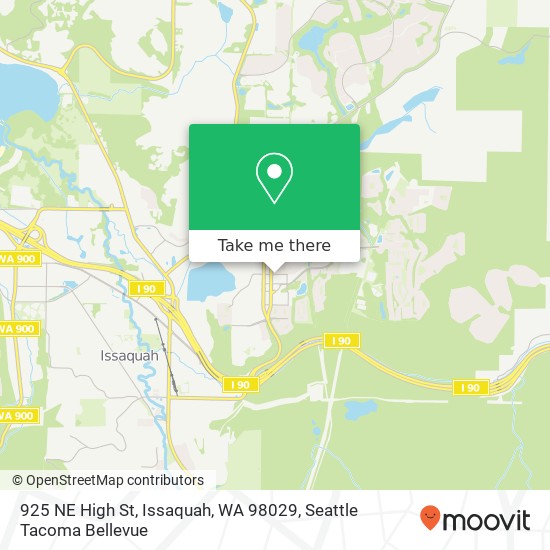 Mapa de 925 NE High St, Issaquah, WA 98029