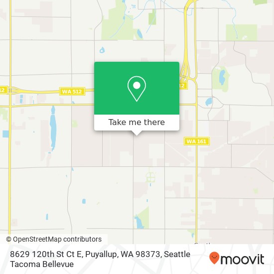 Mapa de 8629 120th St Ct E, Puyallup, WA 98373