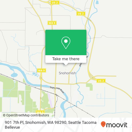Mapa de 901 7th Pl, Snohomish, WA 98290