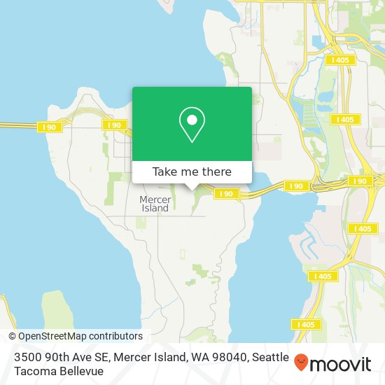 Mapa de 3500 90th Ave SE, Mercer Island, WA 98040