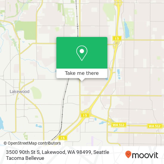 Mapa de 3500 90th St S, Lakewood, WA 98499
