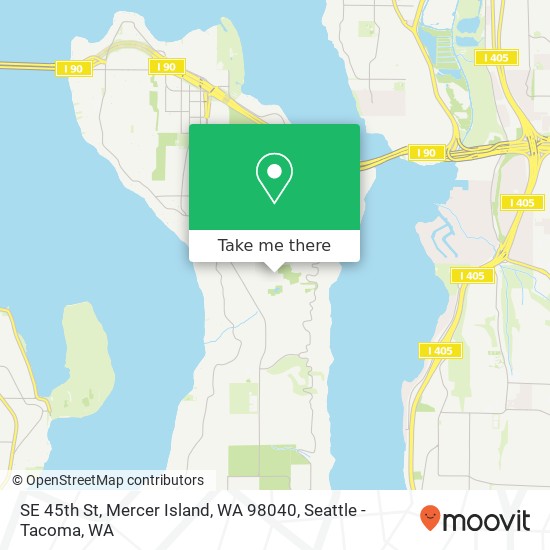 Mapa de SE 45th St, Mercer Island, WA 98040