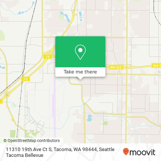 Mapa de 11310 19th Ave Ct S, Tacoma, WA 98444