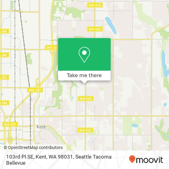 Mapa de 103rd Pl SE, Kent, WA 98031