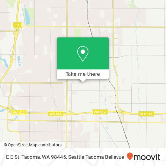 Mapa de E E St, Tacoma, WA 98445