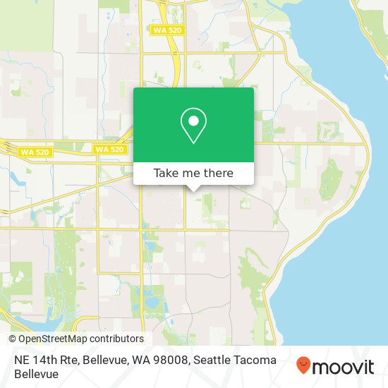 Mapa de NE 14th Rte, Bellevue, WA 98008