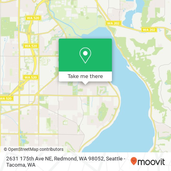 Mapa de 2631 175th Ave NE, Redmond, WA 98052