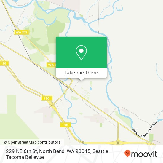 Mapa de 229 NE 6th St, North Bend, WA 98045