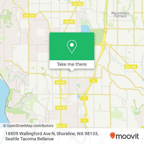 Mapa de 18809 Wallingford Ave N, Shoreline, WA 98133