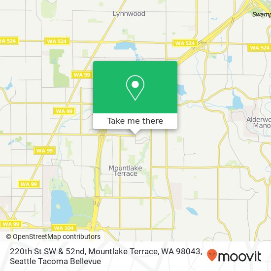 Mapa de 220th St SW & 52nd, Mountlake Terrace, WA 98043