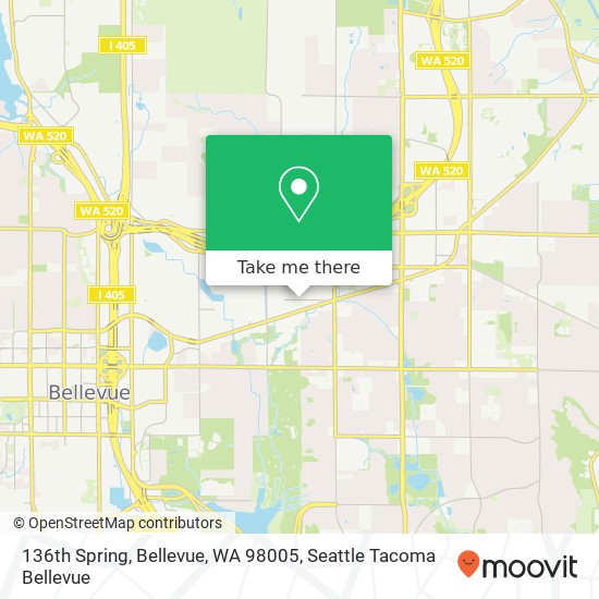 Mapa de 136th Spring, Bellevue, WA 98005