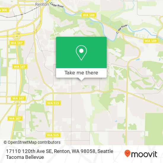 Mapa de 17110 120th Ave SE, Renton, WA 98058