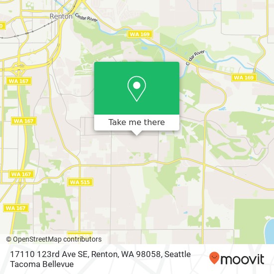 Mapa de 17110 123rd Ave SE, Renton, WA 98058