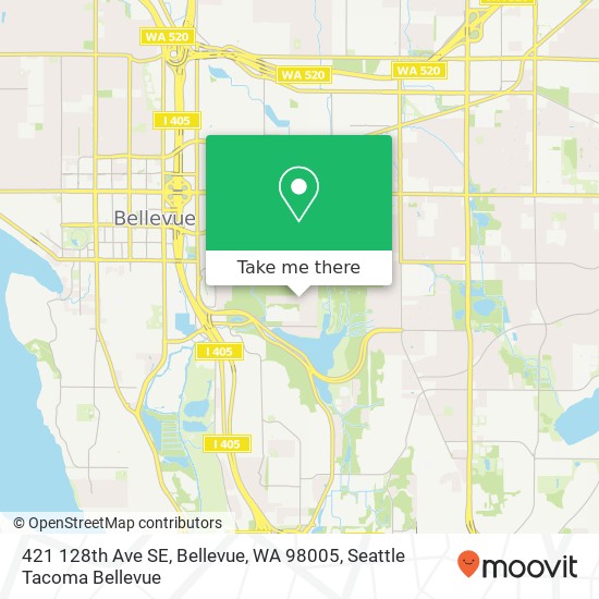 Mapa de 421 128th Ave SE, Bellevue, WA 98005
