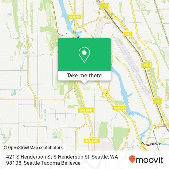 Mapa de 421,S Henderson St S Henderson St, Seattle, WA 98108