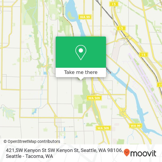 Mapa de 421,SW Kenyon St SW Kenyon St, Seattle, WA 98106